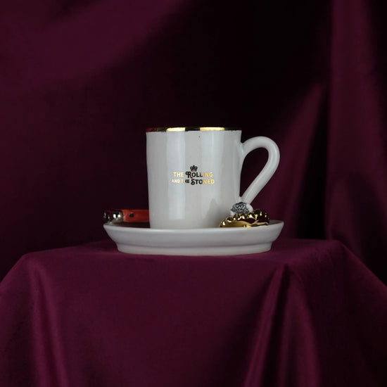 Branded Red Lighter Espresso Cup & Saucer