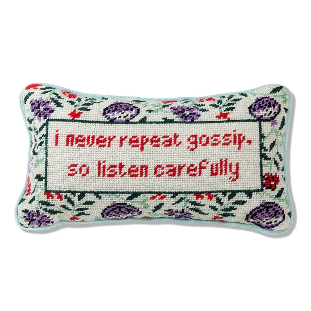 Gossip Needlepoint Pillow