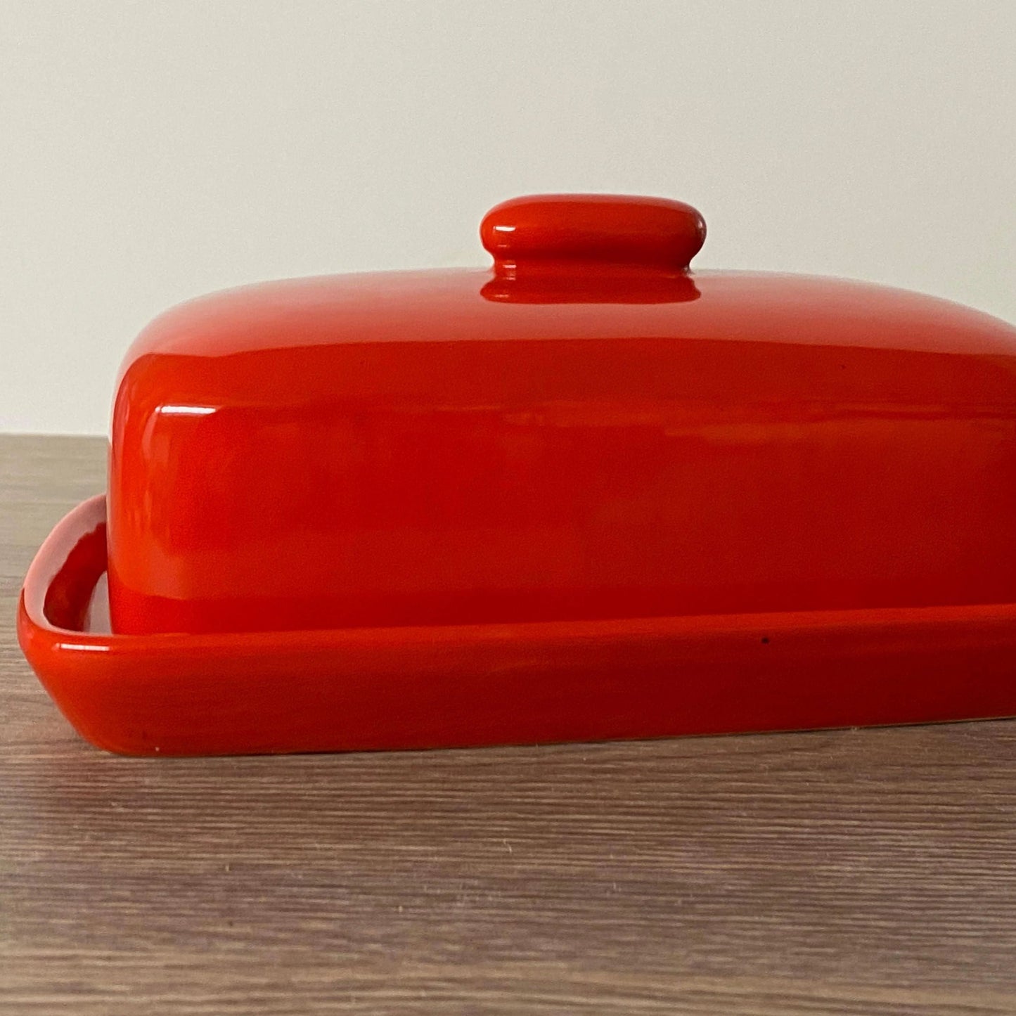 Butter Dish Red Glaze