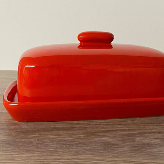 Butter Dish Red Glaze