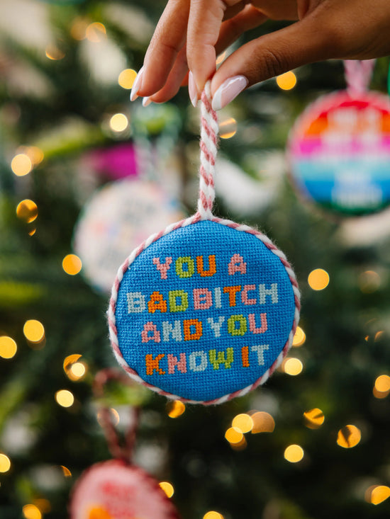 Needlepoint Ornament - Bad Bitch