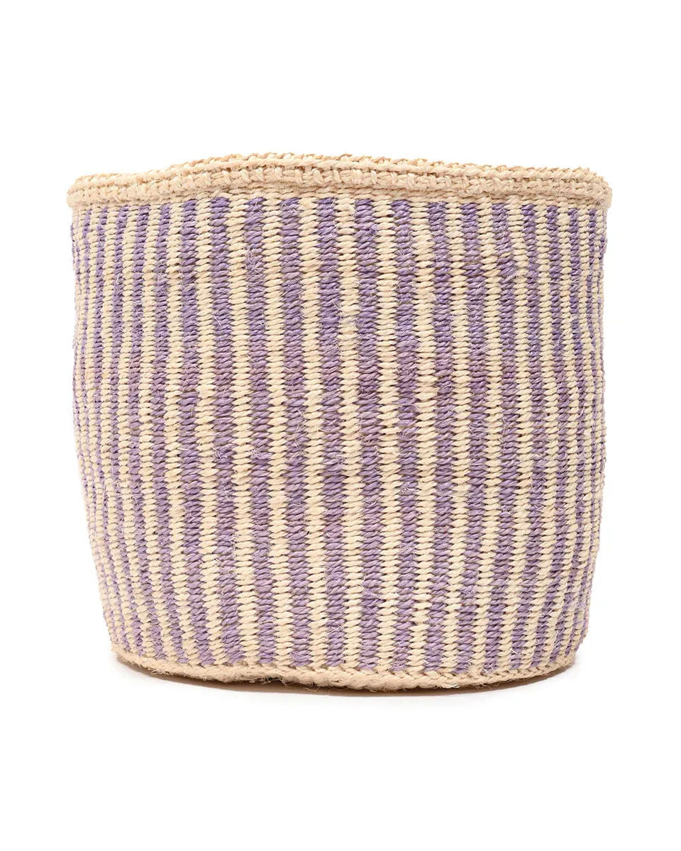 UMEME: Lavender Pinstripe Woven Storage Basket