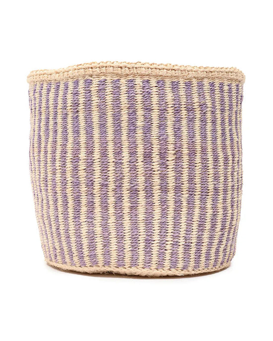 UMEME: Lavender Pinstripe Woven Storage Basket