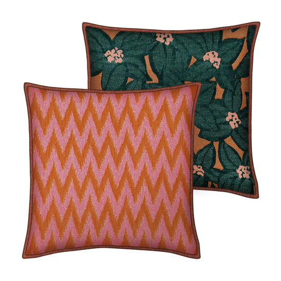 Double Sided Cushion Rosita Orange & Pink x Michelle Orange & Emerald