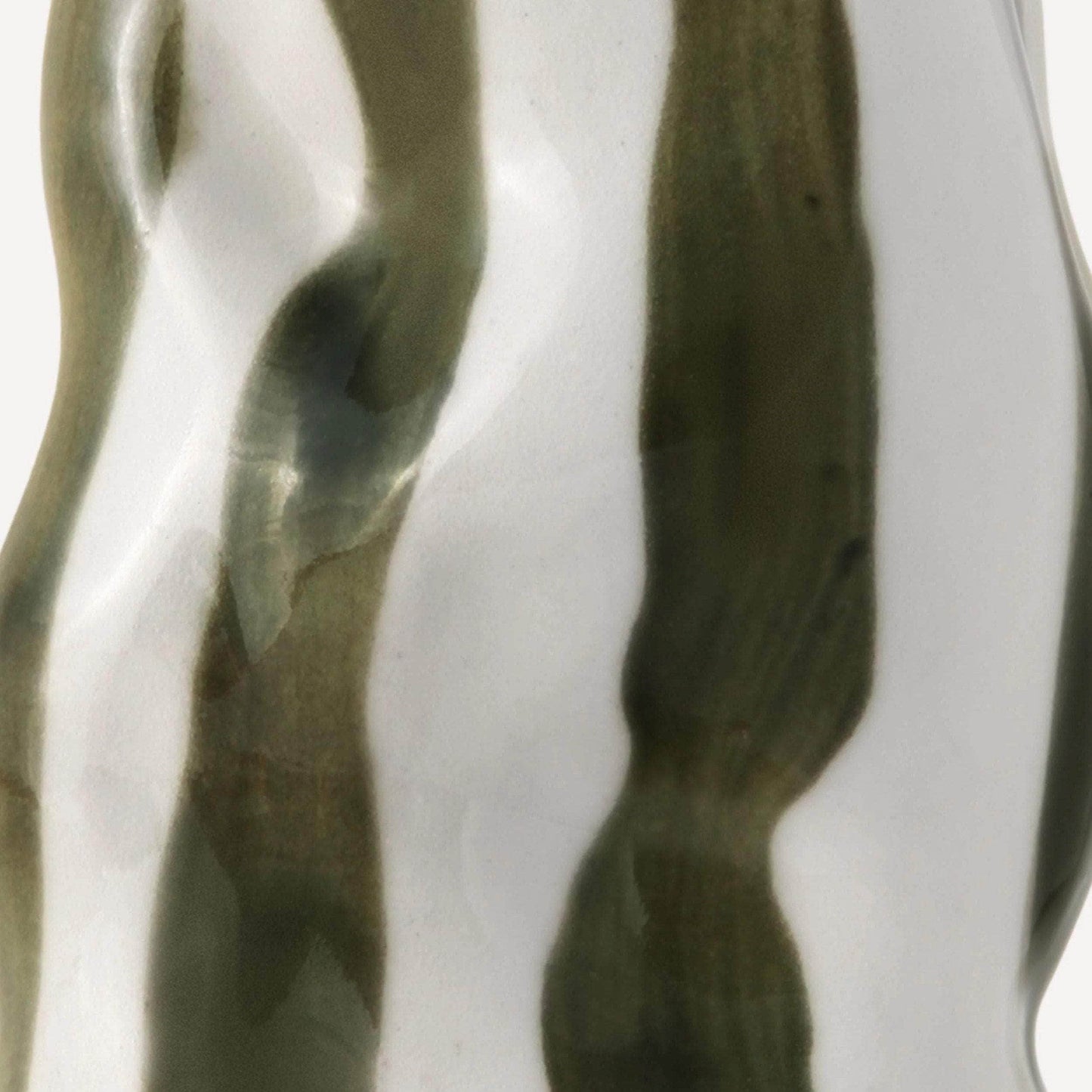 Dark forest green candy stripe vase