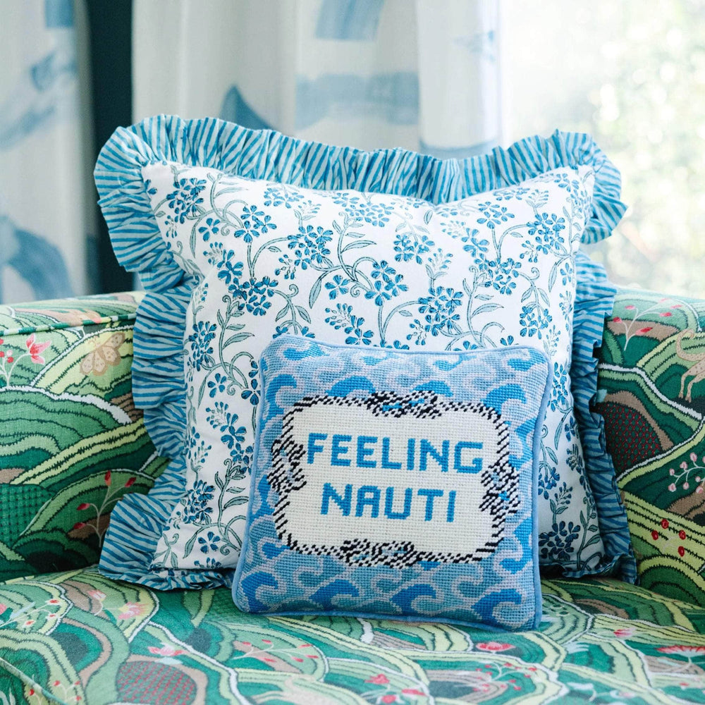 Nauti Needlepoint Pillow