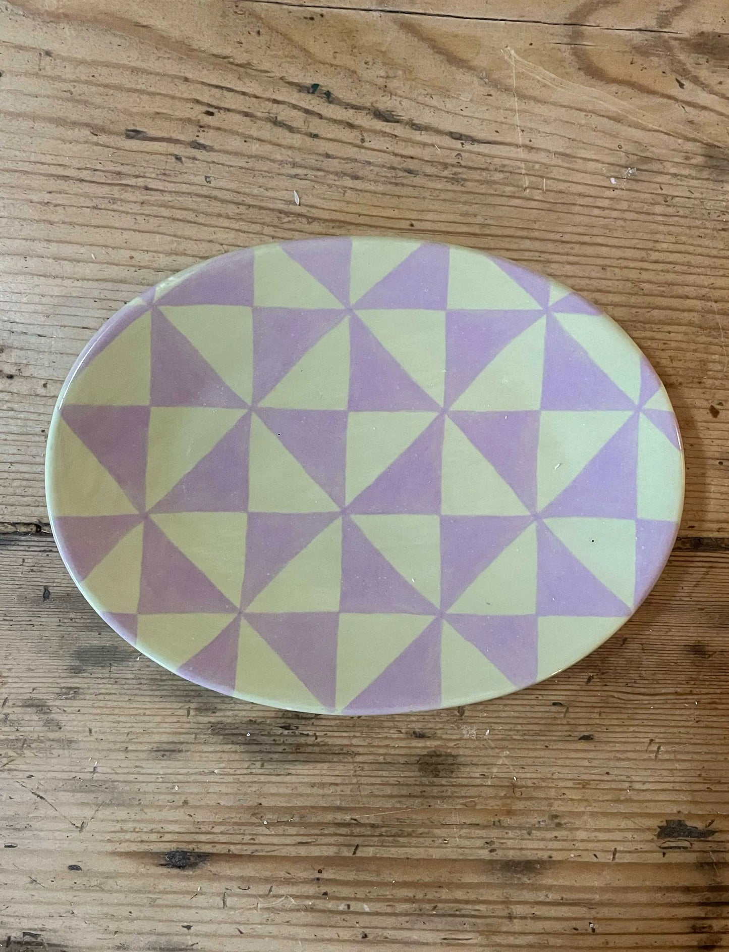 Diamond Soap Dish, Lilac and Green