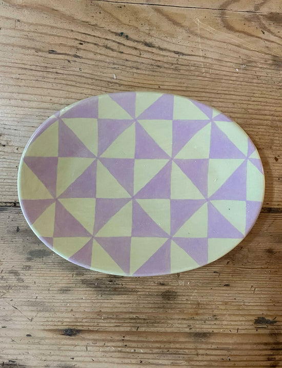 Diamond Soap Dish, Lilac and Green