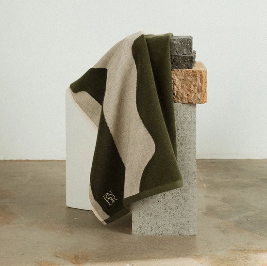 Cotton Arc Tea Towel  - Olive