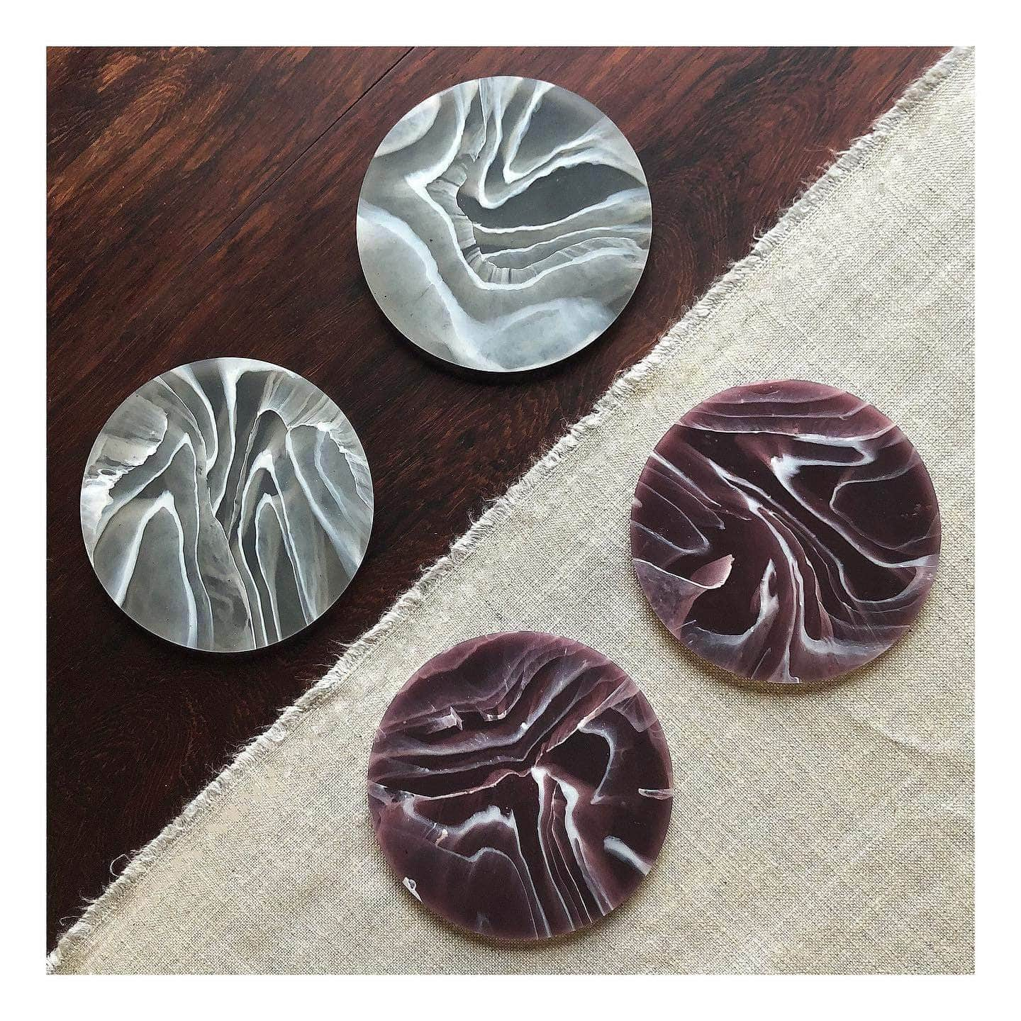 Recycled Plastic Coaster Ripple Plum