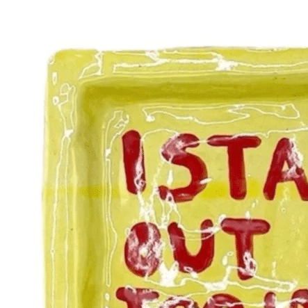 I Stay Out Too Late Trinket Tray Yellow & Red