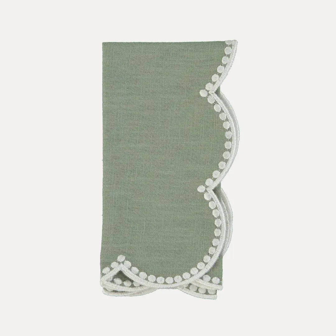 Gotas Napkin, Light Green with White