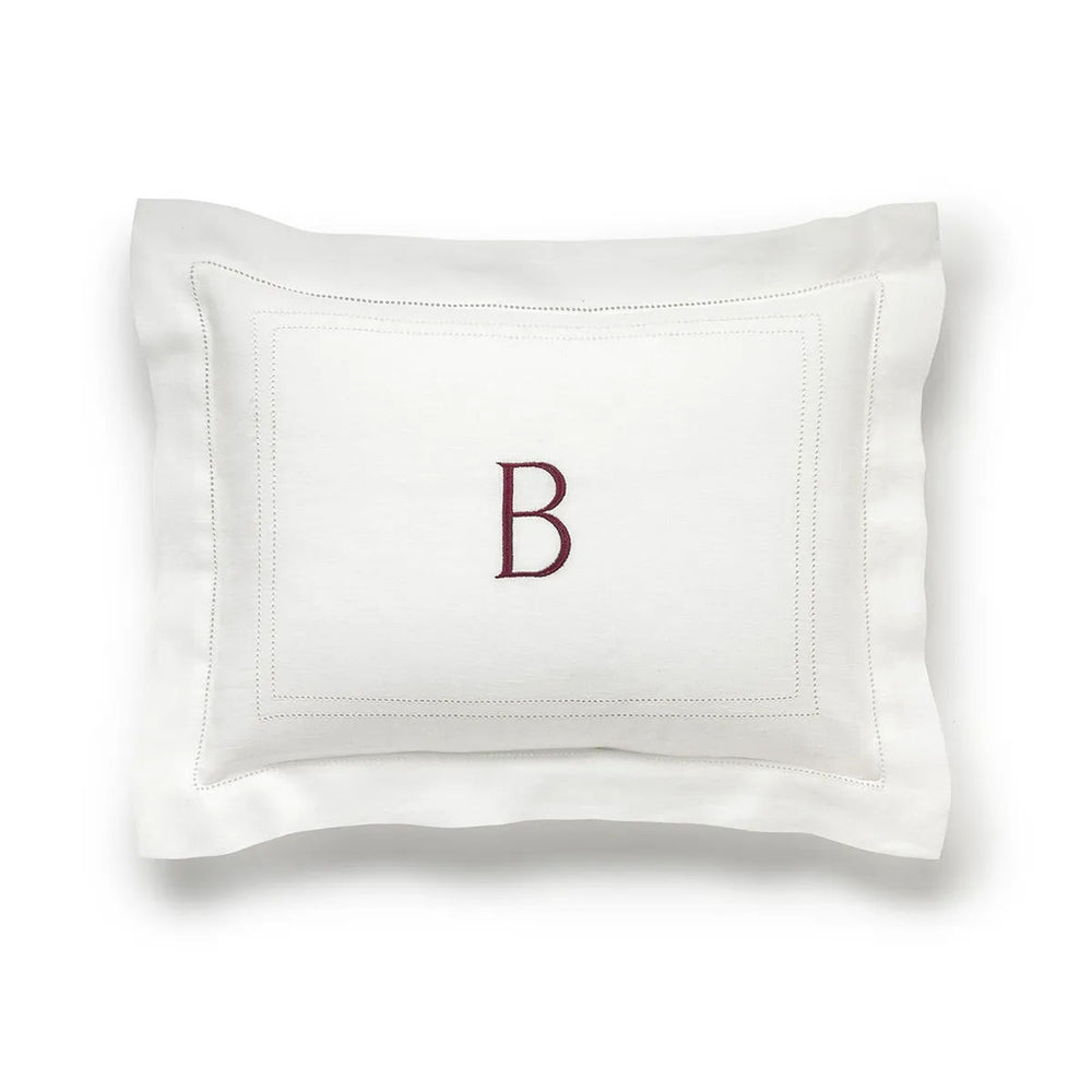 Personalised Boudoir Pillow Hemstitch Ivory White