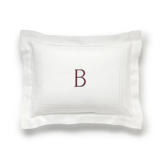 Personalised Boudoir Pillow Hemstitch Ivory White