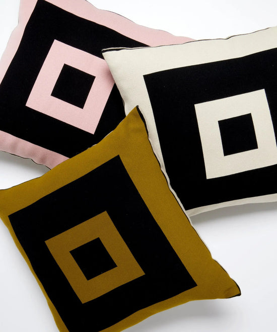 Bold Frame Jacquard Cushion - Off White