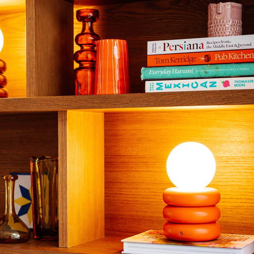 Peel orange cordless table lamp