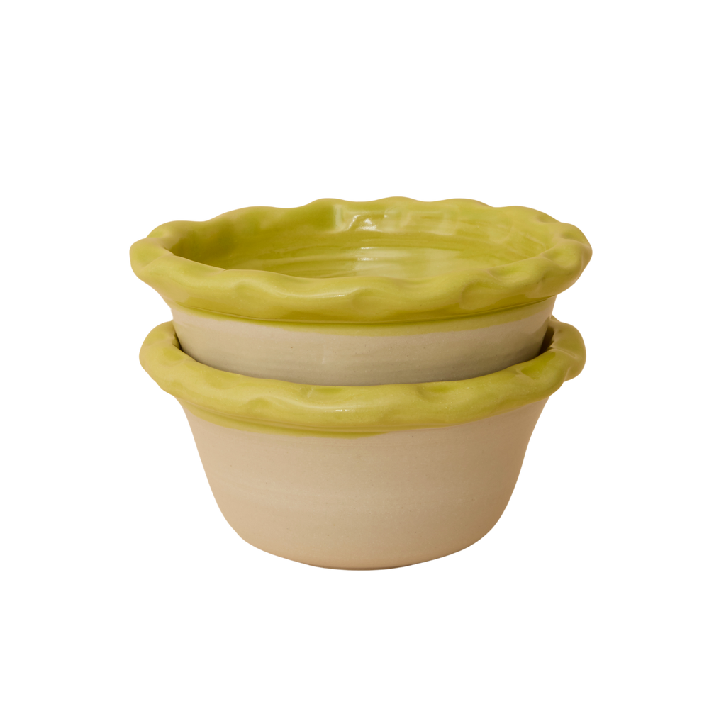 Dimple Bowls (Set of two) - Chartreuse