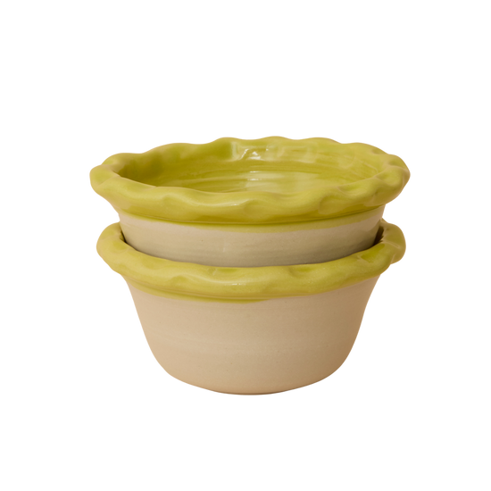 Dimple Bowls (Set of two) - Chartreuse