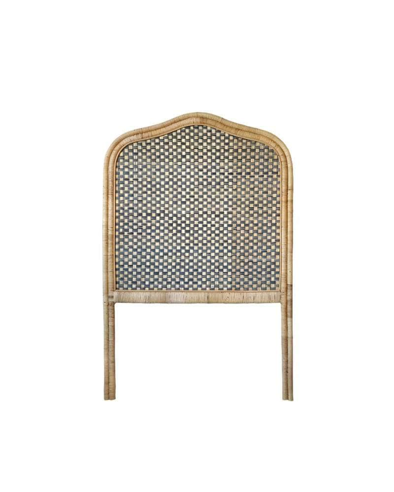 Single Rattan Headboard - Blue