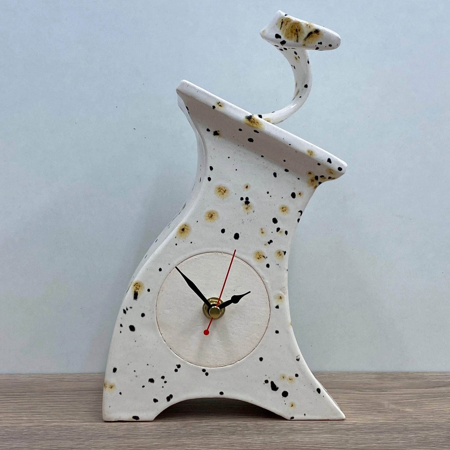 Ceramic Mantel Clock - Confetti Glaze