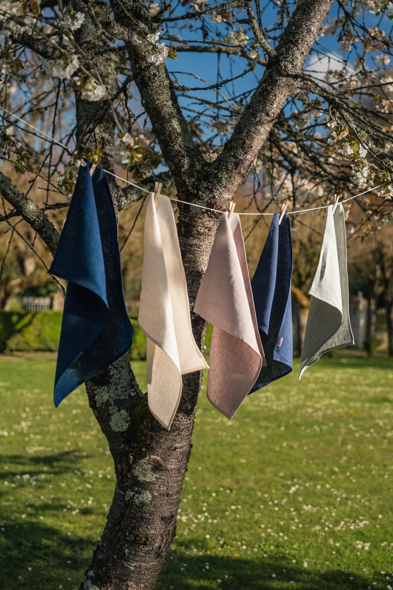 The Navy Blue Linen Tea Towel