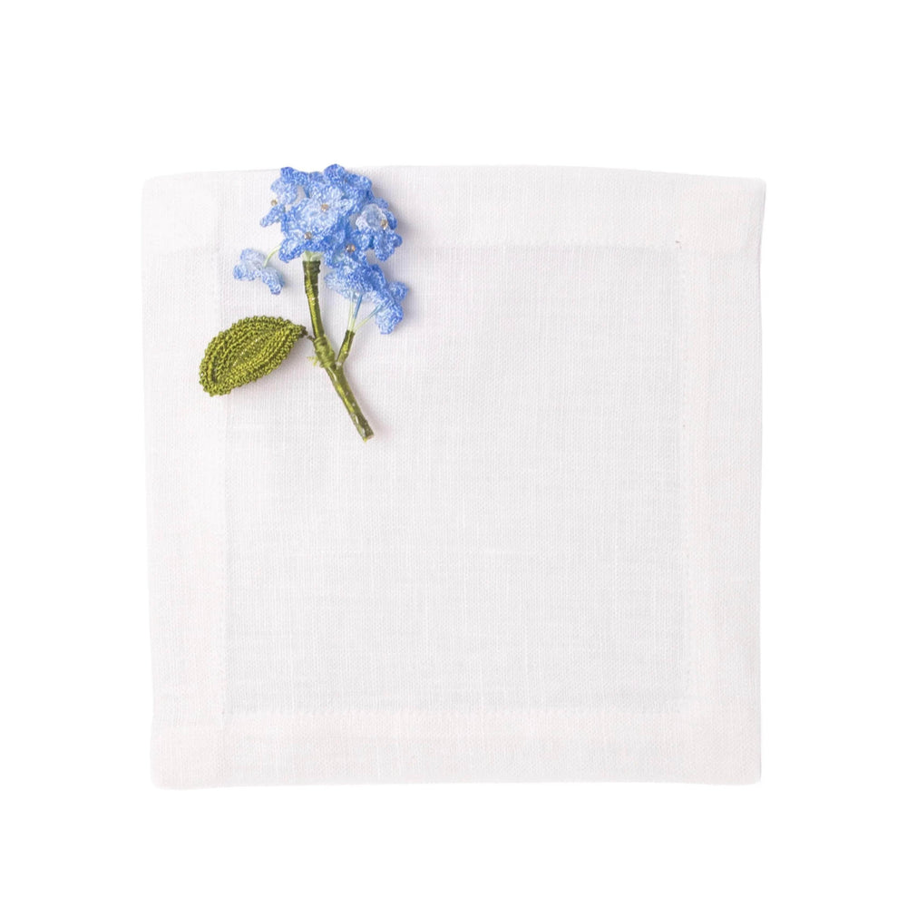 Cocktail Napkin w/ Hydrangea Pin