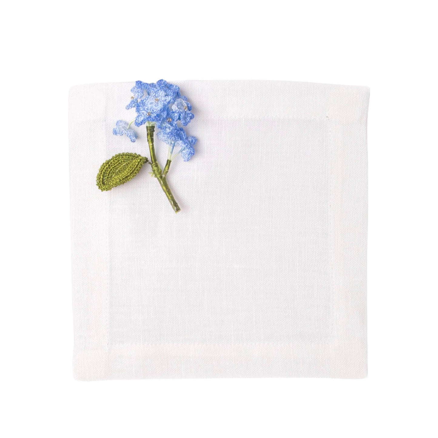 Cocktail Napkin w/ Hydrangea Pin