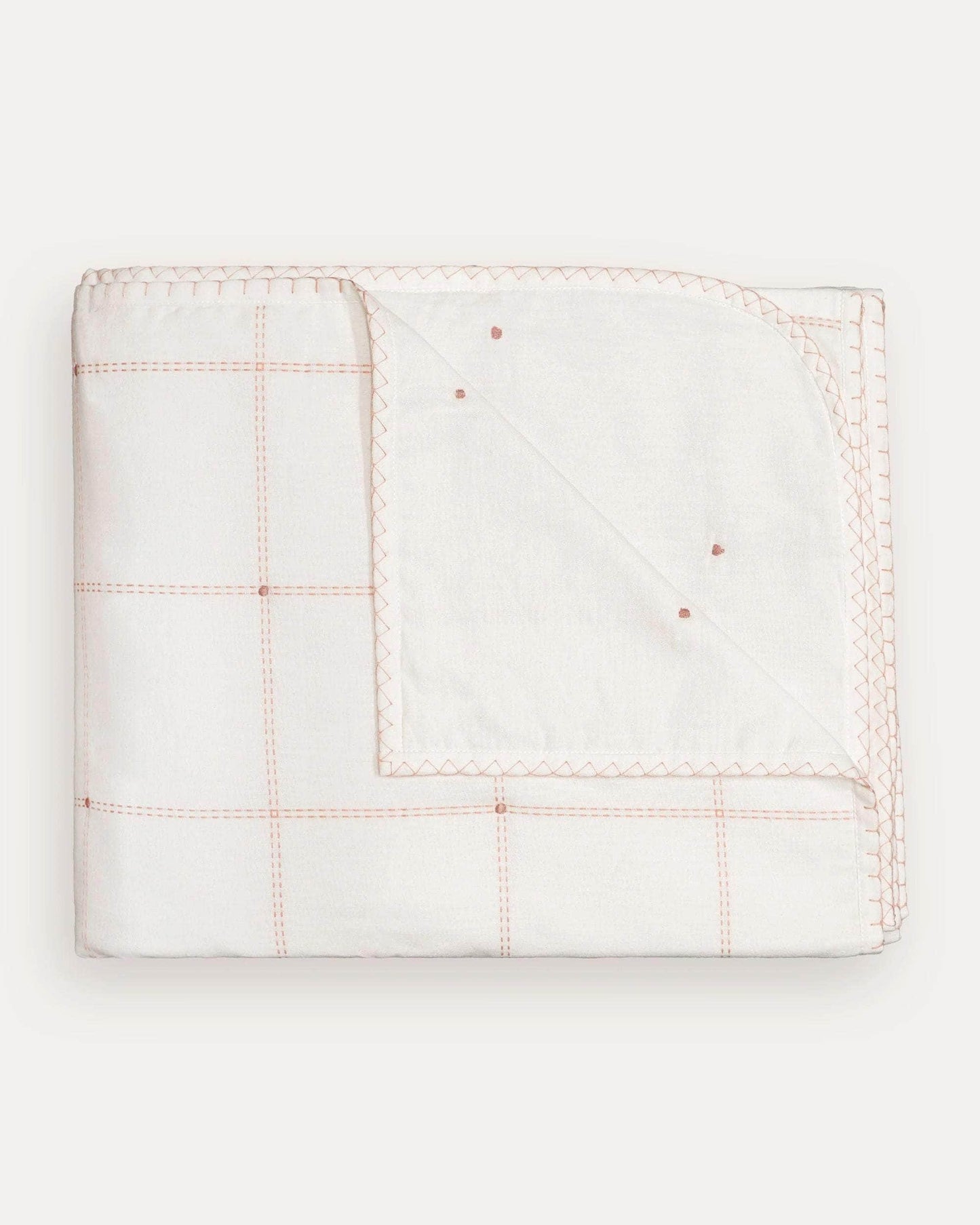 Quilted Squares Bedspread - Pink