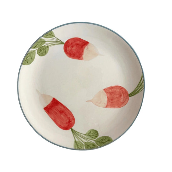 Hand-painted Large Radish Dinner Plates (Set of 2)