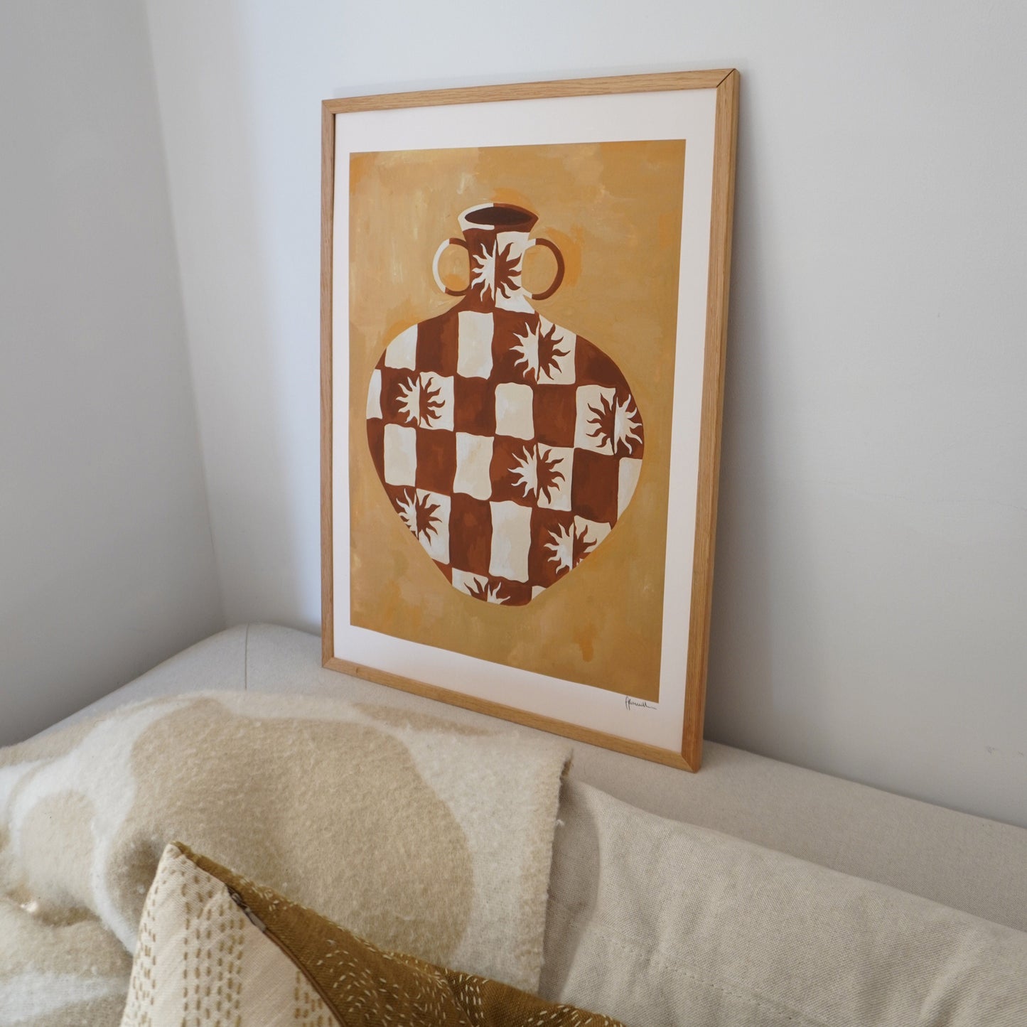 Checkered Sun Vase Print