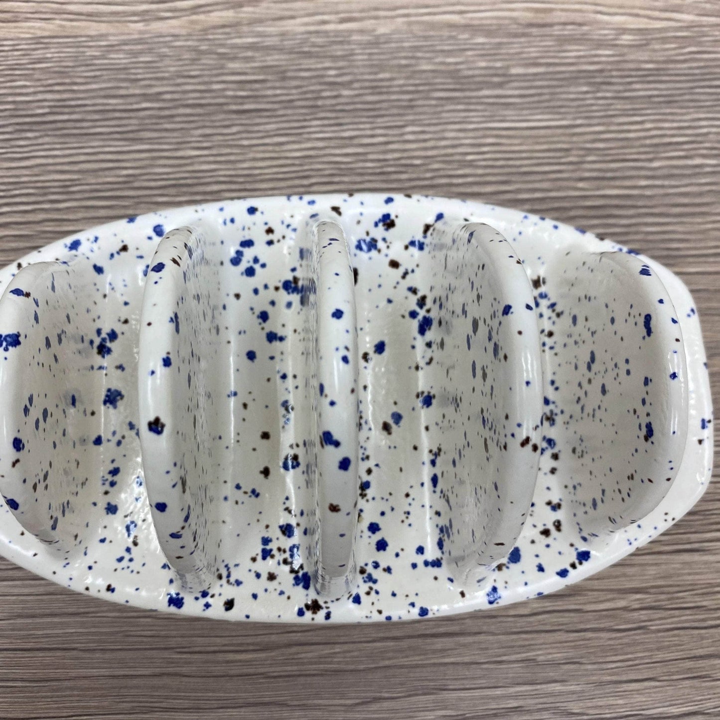 Toast Rack Speckled Blue Glaze