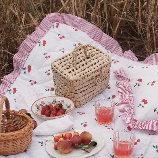 Cherry Ruffle Quilt & Pillow