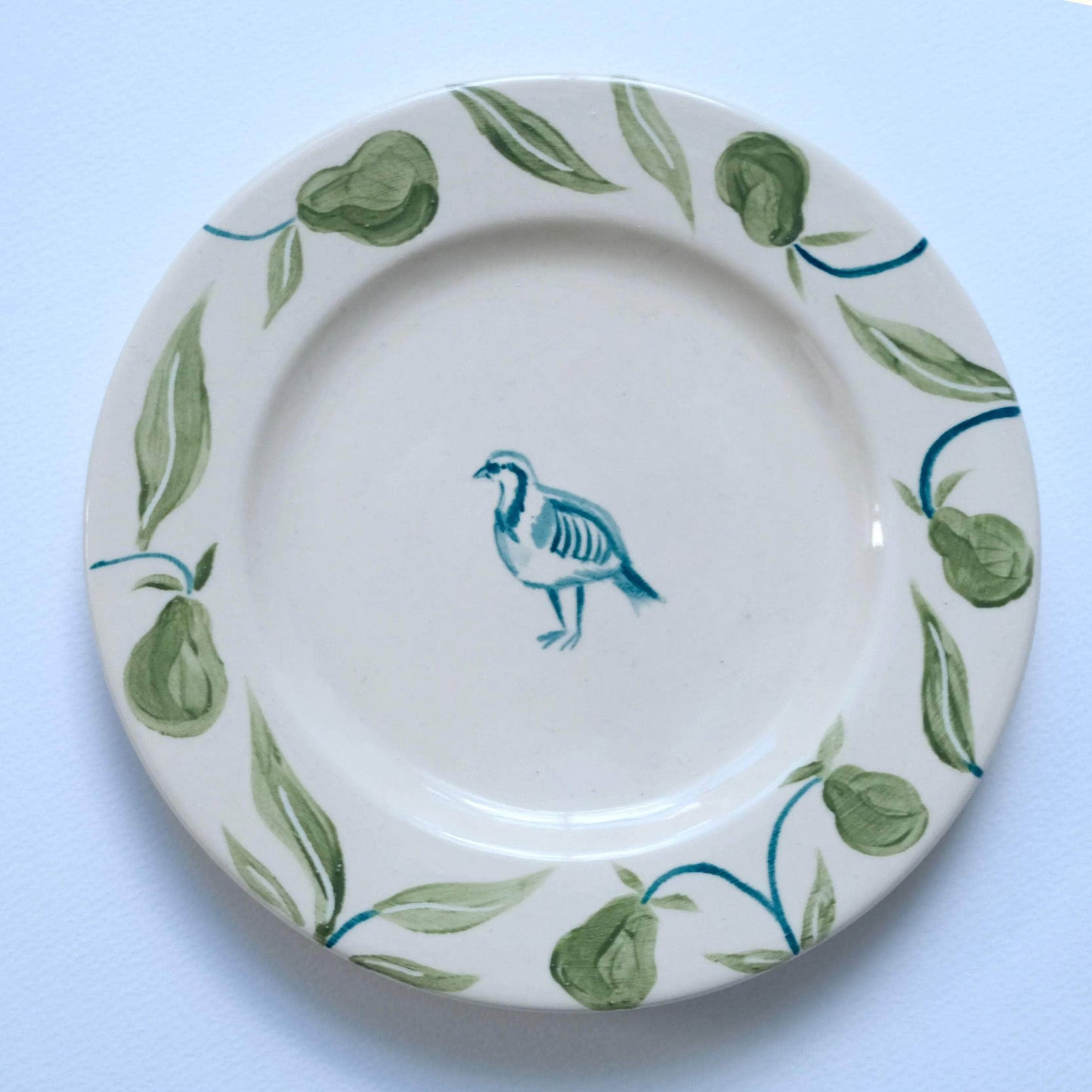 ‘And a Partridge in a Pear Tree’ Christmas Hand-Painted Dessert Plate