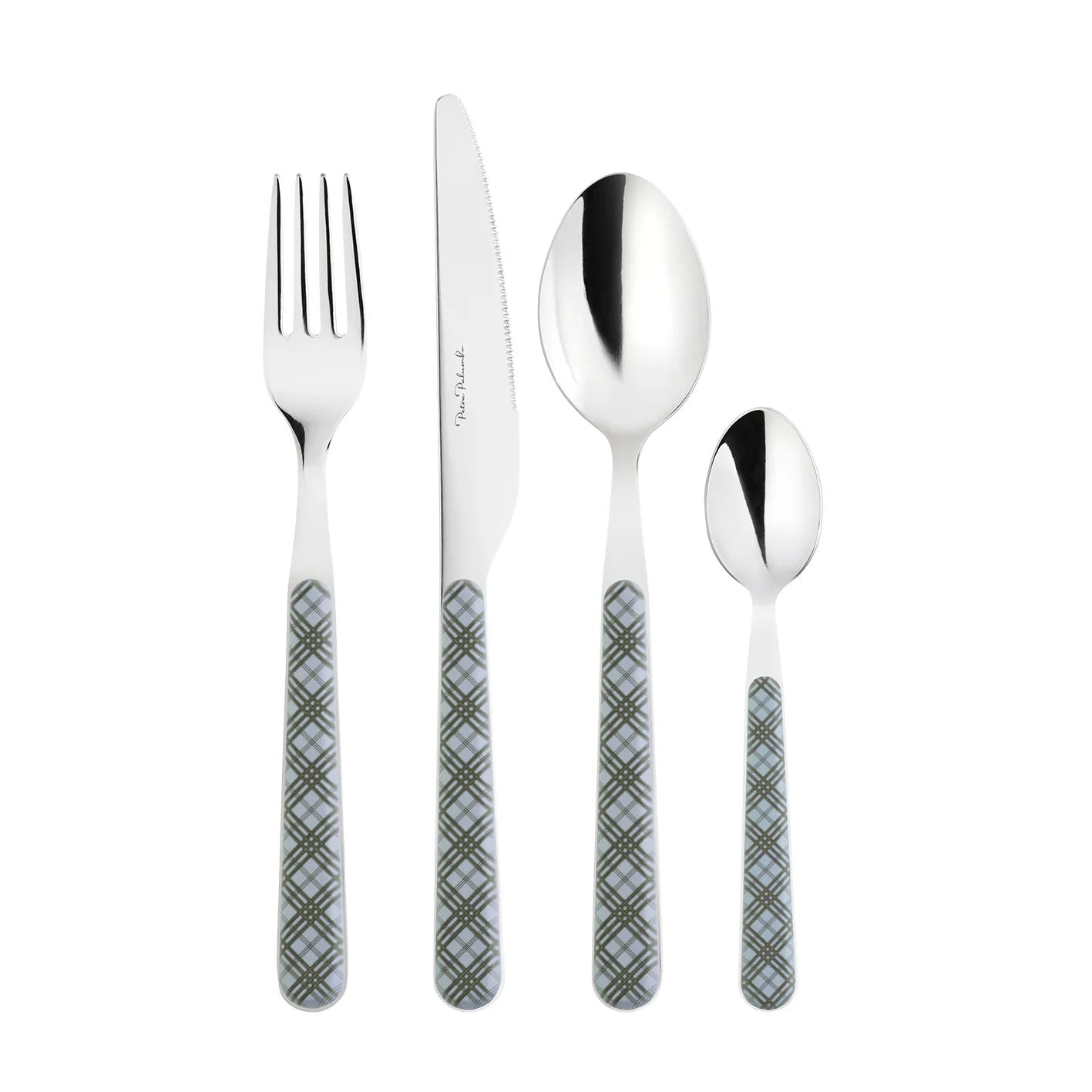 Tartan Cutlery, 4 Piece Set, Blue