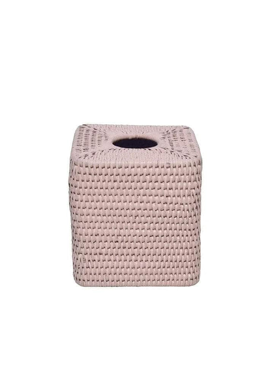 Rattan Tissue Box Cover - Pink