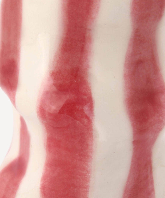 Ruby Candy Stripe Candle Holder