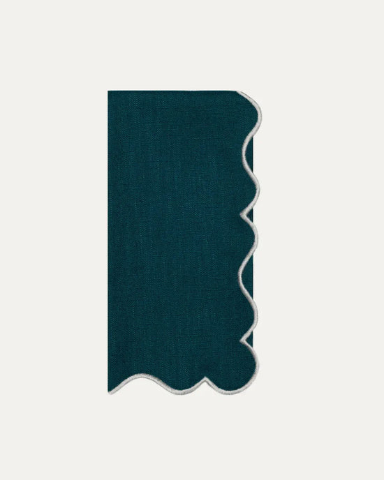 Ondulado Napkin, Ivory with Blue