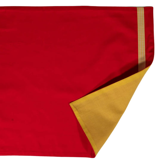 Red Colour Block Handmade Placemats Set of Two