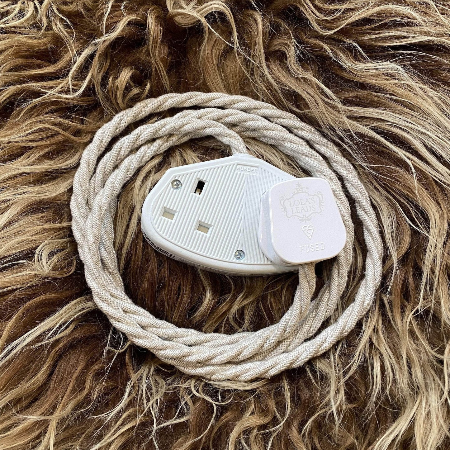 Fabric Extension Cable in Oatmeal Linen