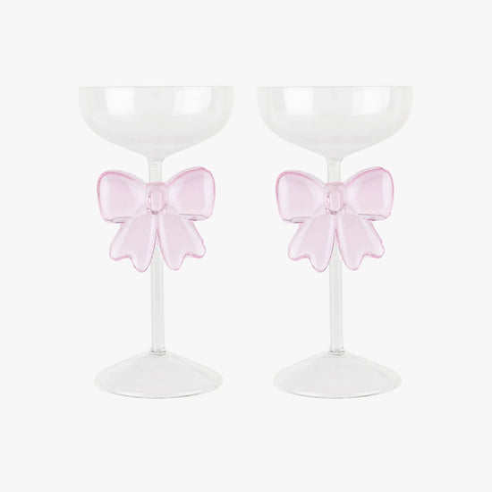 Set of two Bow Coupes Pink