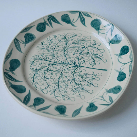 ‘And a Partridge in a Pear Tree’ Christmas Hand-Painted Large Plate 02