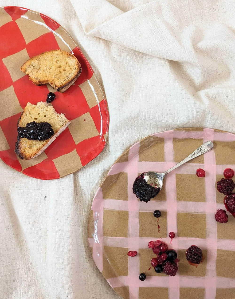 Pink Gingham Serving Platter