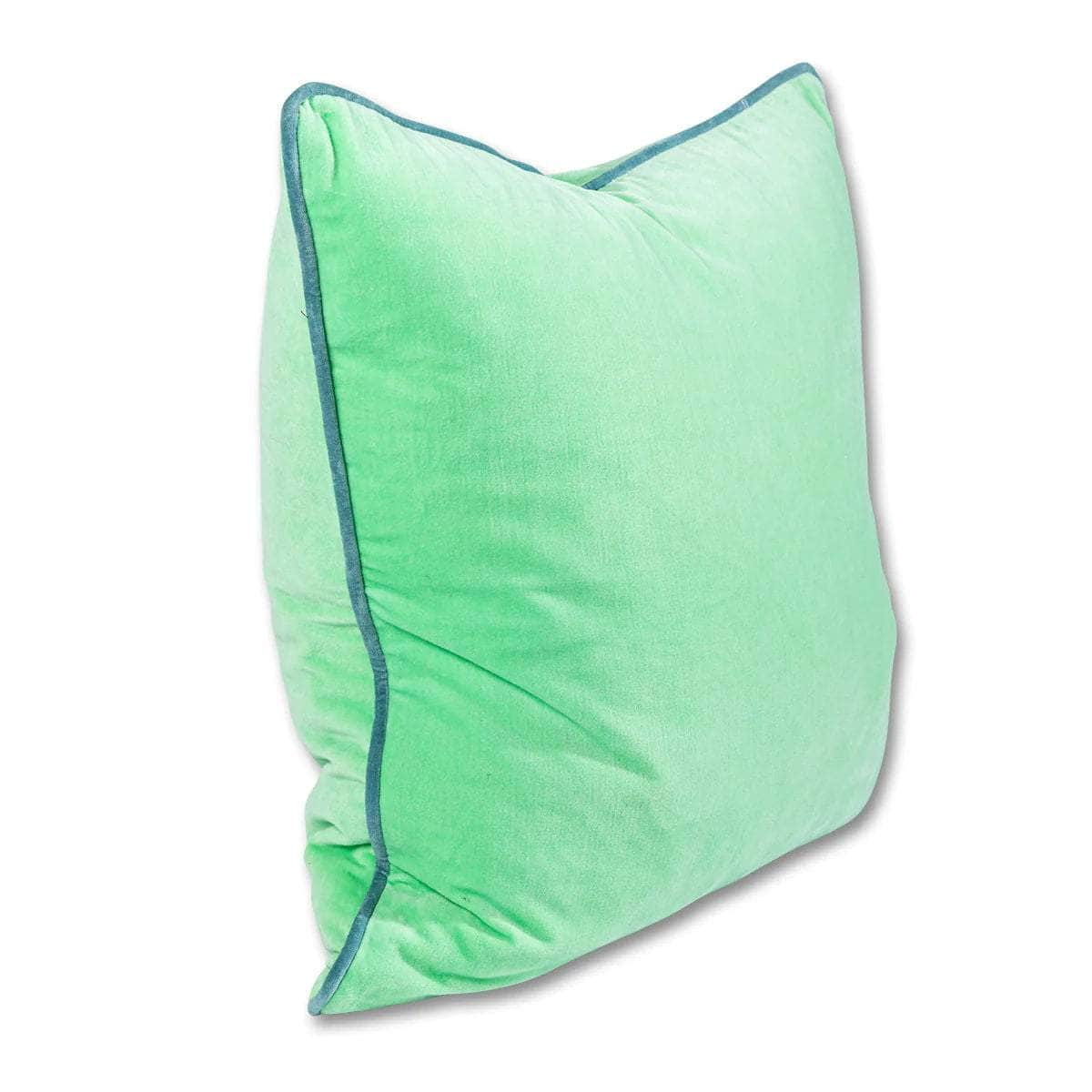 Charliss Velvet Pillow - Mint + Aqua