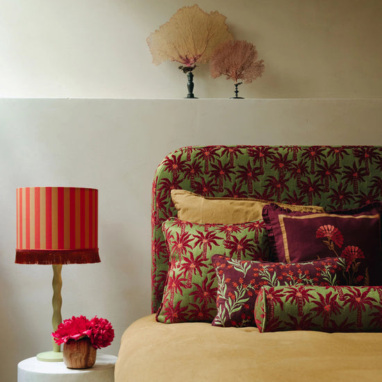 Double Sided Cushion Audrey Burgundy & Fern