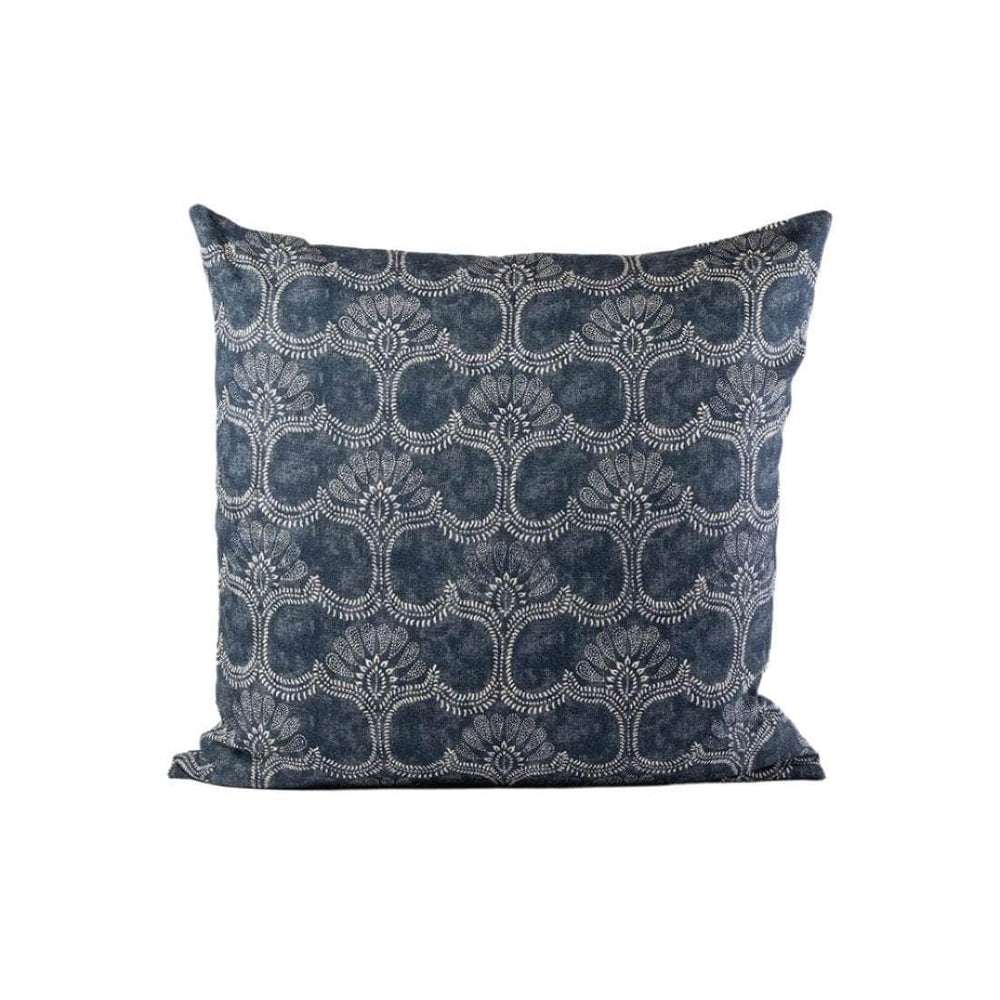 Arabesque Linen Scatter Cushion in Indigo