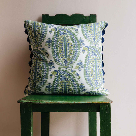 Anoushka Green Blue Square Cushion