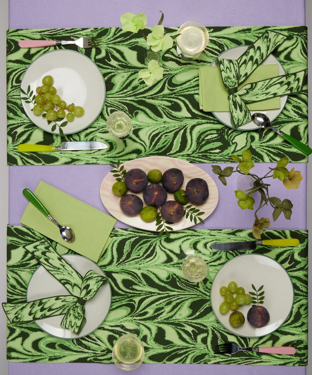 Table Runner Swirl - Kiwi