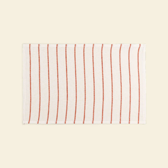 The Orange & White Stripes Linen Placemats (Set of 2)