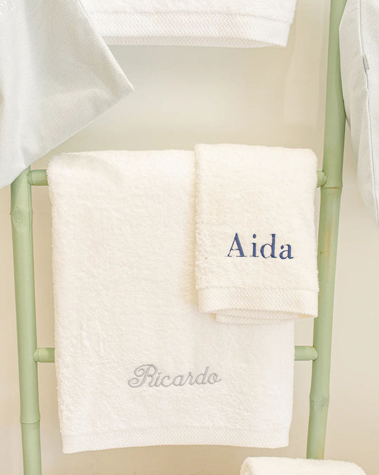 Personalised White Bath Towel