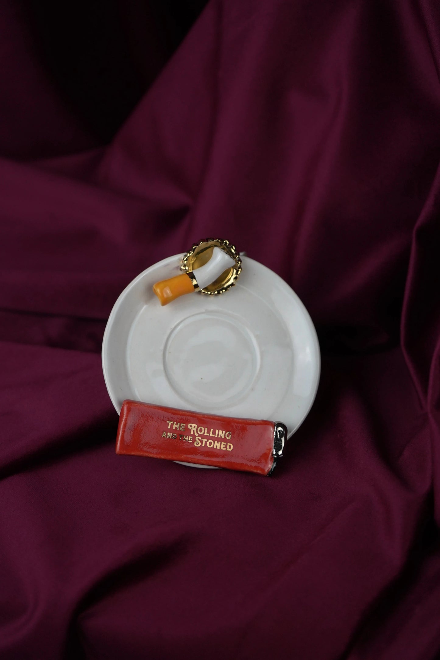 Branded Red Lighter Espresso Cup & Saucer